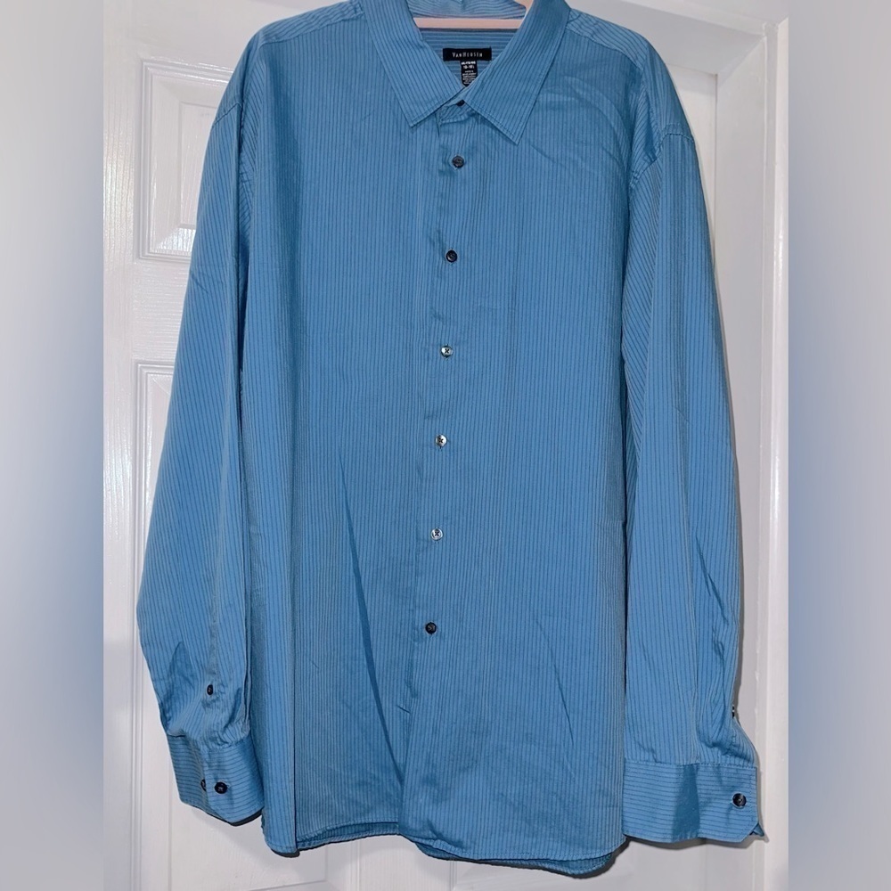 Van Heusen Men's Dress Shirt, Blue with stripes